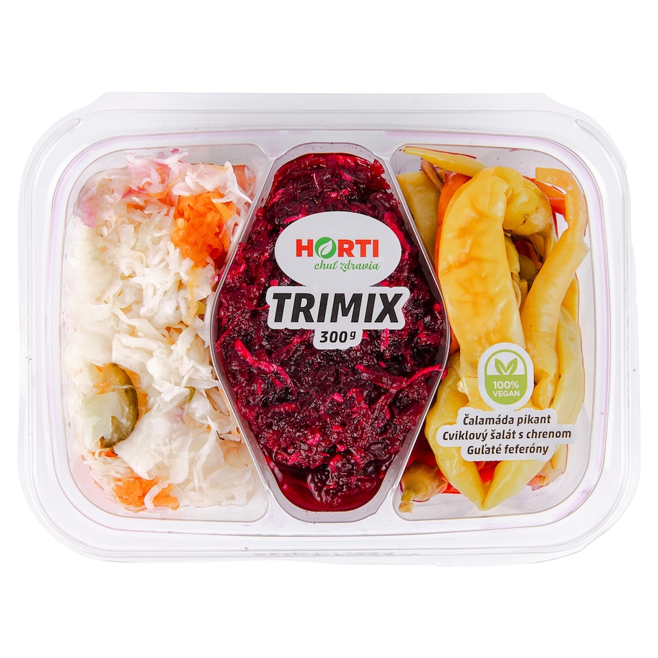 HORTI Trimix 1 z nakladaných výrobkov (čalamáda sladká + cvikla s chrenom + baranie rohy) 300 g