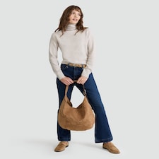 F&F Knitted Roll Neck Jumper with Wool in Neutral