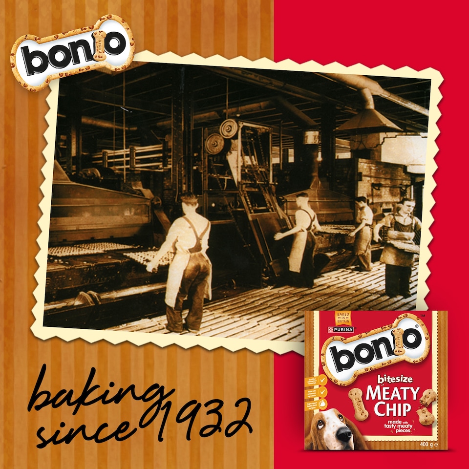 image 1 of Bonio Meaty Chip Biscuits Bitesize 400G