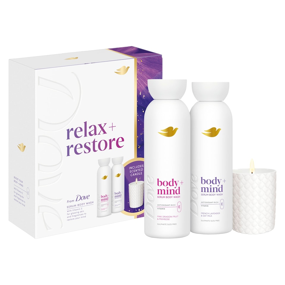 image 1 of Dove Body+Mind Collection Gift Set with Candle