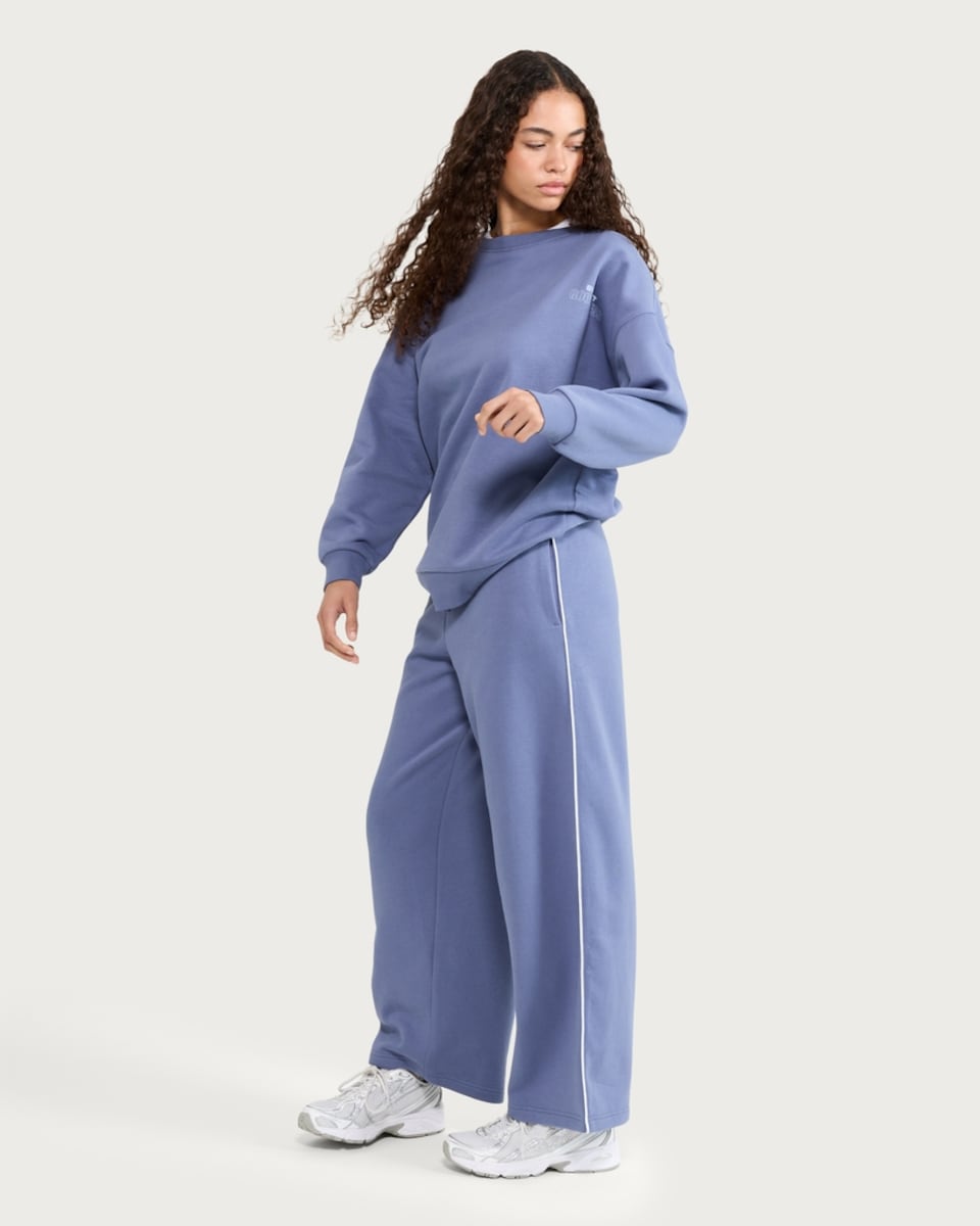 image 1 of OH ME OH MY Cotton Rich Wide Leg Joggers in Blue
