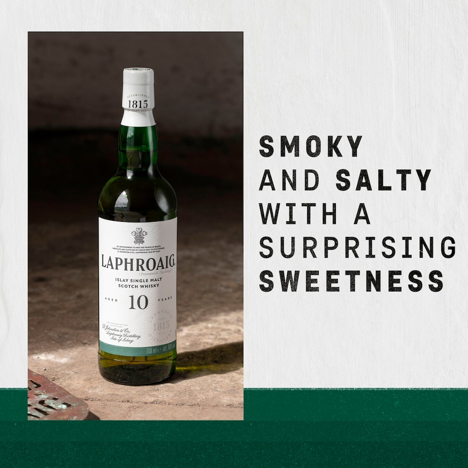 image 1 of Laphroaig 10 Year Old Islay Single Malt Scotch Whisky 70cl