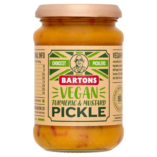 Barton Vegan Turmeric & Mustard Pickle 270G Tesco Groceries