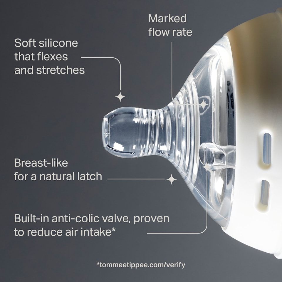 image 1 of TOMMEE TIPPEE NATURAL START SLOW FLOW 0M+ 2 TEATS