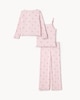 image 2 of F&F 3-Piece Pointelle Bow Print Pyjama Set in Pink