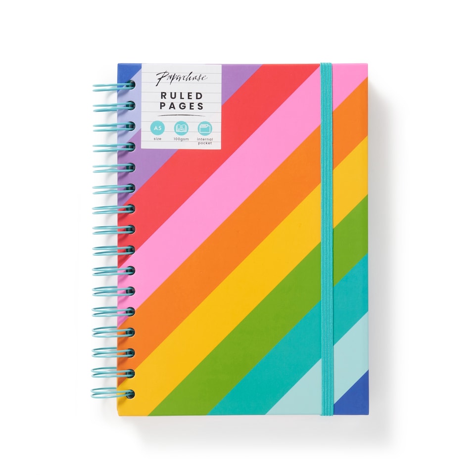 image 1 of Paperchase A5 Rainbow Notebook