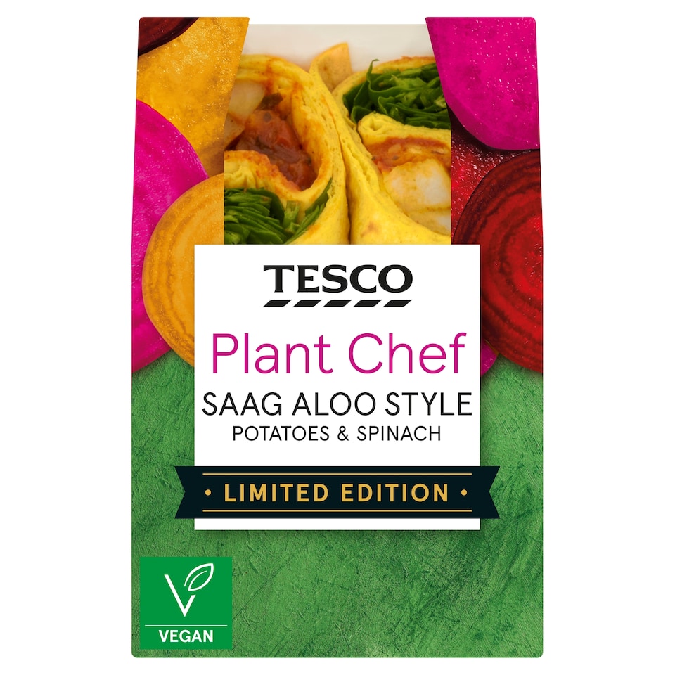 Tesco Plant Chef Saag Aloo Style Wrap