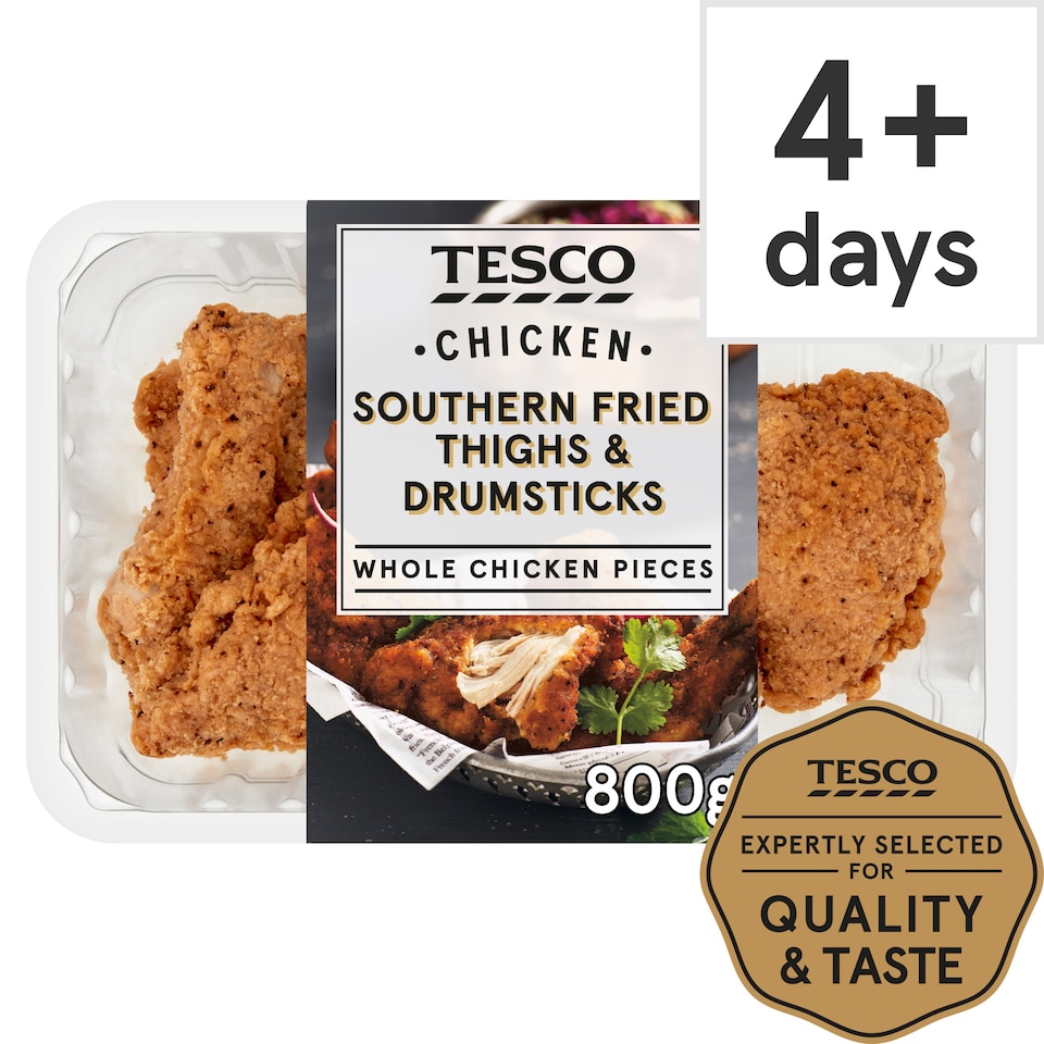 Tesco Southern Fried Chicken Thighs & Drumsticks 800G