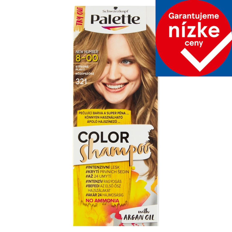 obrázok 1 z Schwarzkopf Palette Color Shampoo farba na vlasy Stredneplavý 8-00 (321)