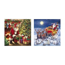 Tesco Traditional Santa Cards 10 Pack