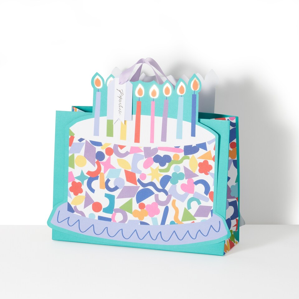 image 1 of Paperchase Rainbow Cake Gift Bag