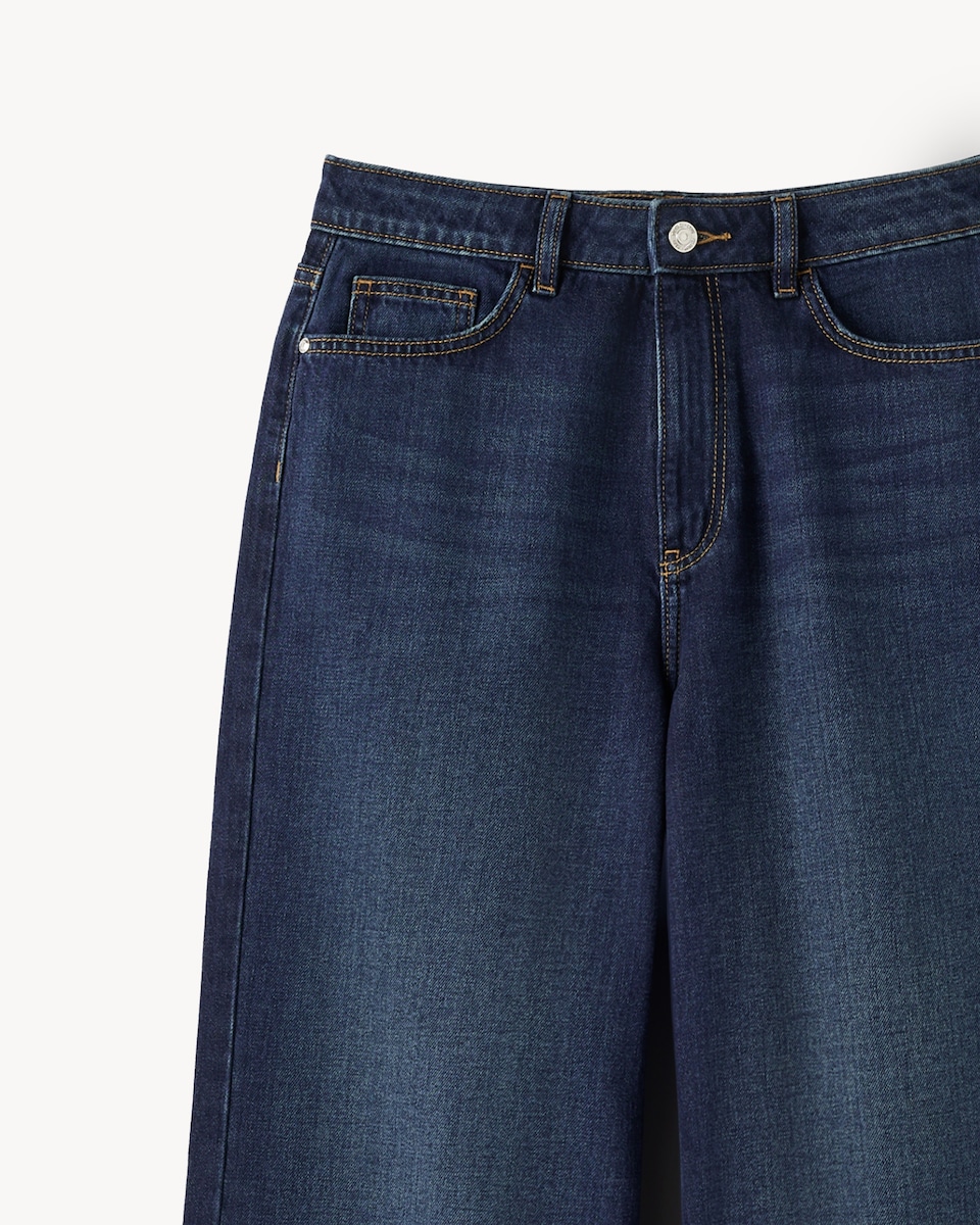 image 1 of F&F High Rise Wide Leg Jeans in Navy