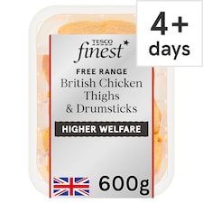 Tesco Finest Free Range British Chicken Thighs & Drumsticks 600g