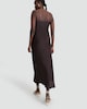 image 3 of F&F Gold Trim Strappy Midi Dress in Chocolate
