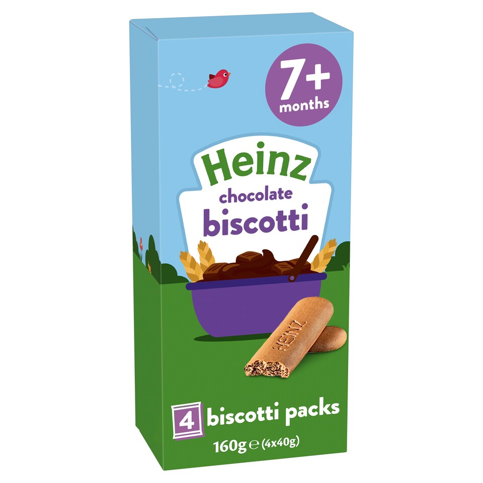 Heinz Chocolate Biscotti Baby Food Snack  7m+ 4x40g