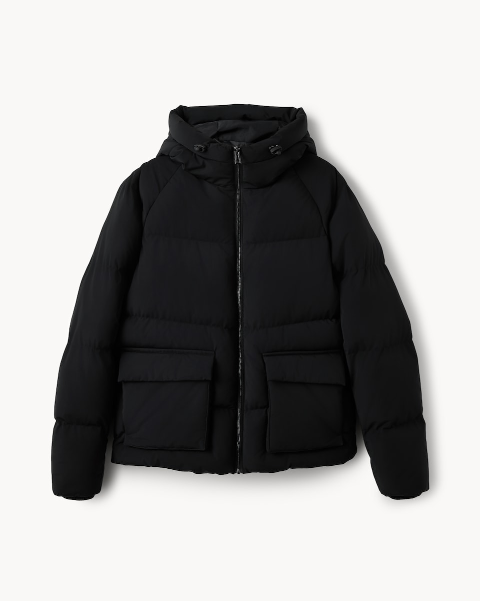 image 1 of F&F Hooded Puffer Jacket in Black
