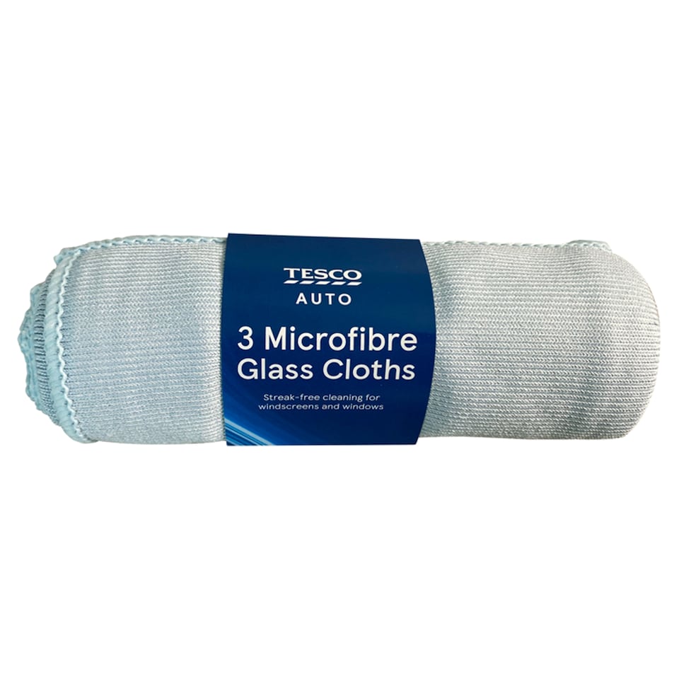 image 1 of Tesco Microfibre Glass Cloths 3 Pack