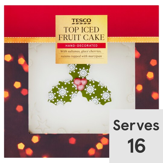 Tesco Top Iced Fruit Cake 907G Tesco Groceries