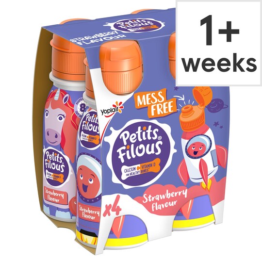Petits Filous Strawberry Drinking Yogurt 4X100g Tesco Groceries