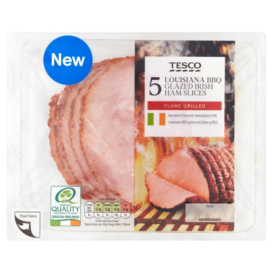 Tesco Flame Grilled Louisiana Bbq Irish Ham 120G Tesco Groceries