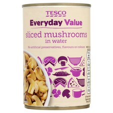 Tesco Every Day Value Sliced Mushrooms 285G
