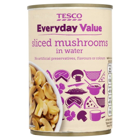 Tesco Every Day Value Sliced Mushrooms 285G Tesco Groceries