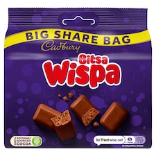 Cadbury Bitsa Wispa Milk Chocolate Big Share Bag 185.5g
