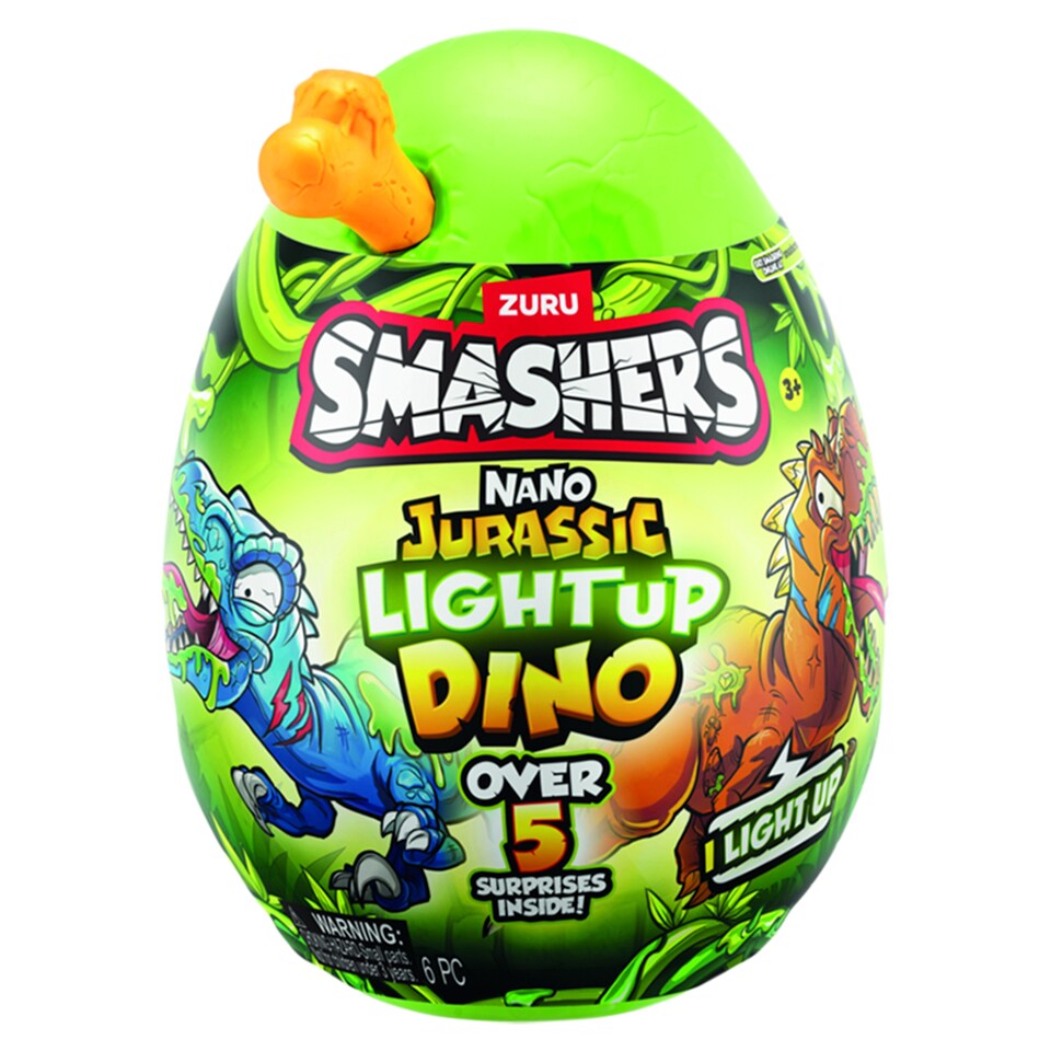Zuru Smashers Nano Jurassic Lightup meglepetés mini dinófigura játék tojásban