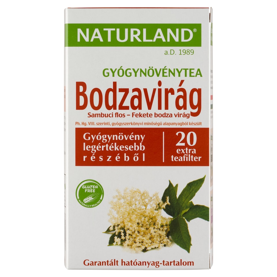 Naturland bodzavirág gyógynövénytea 20 filter 30 g  1. kép
