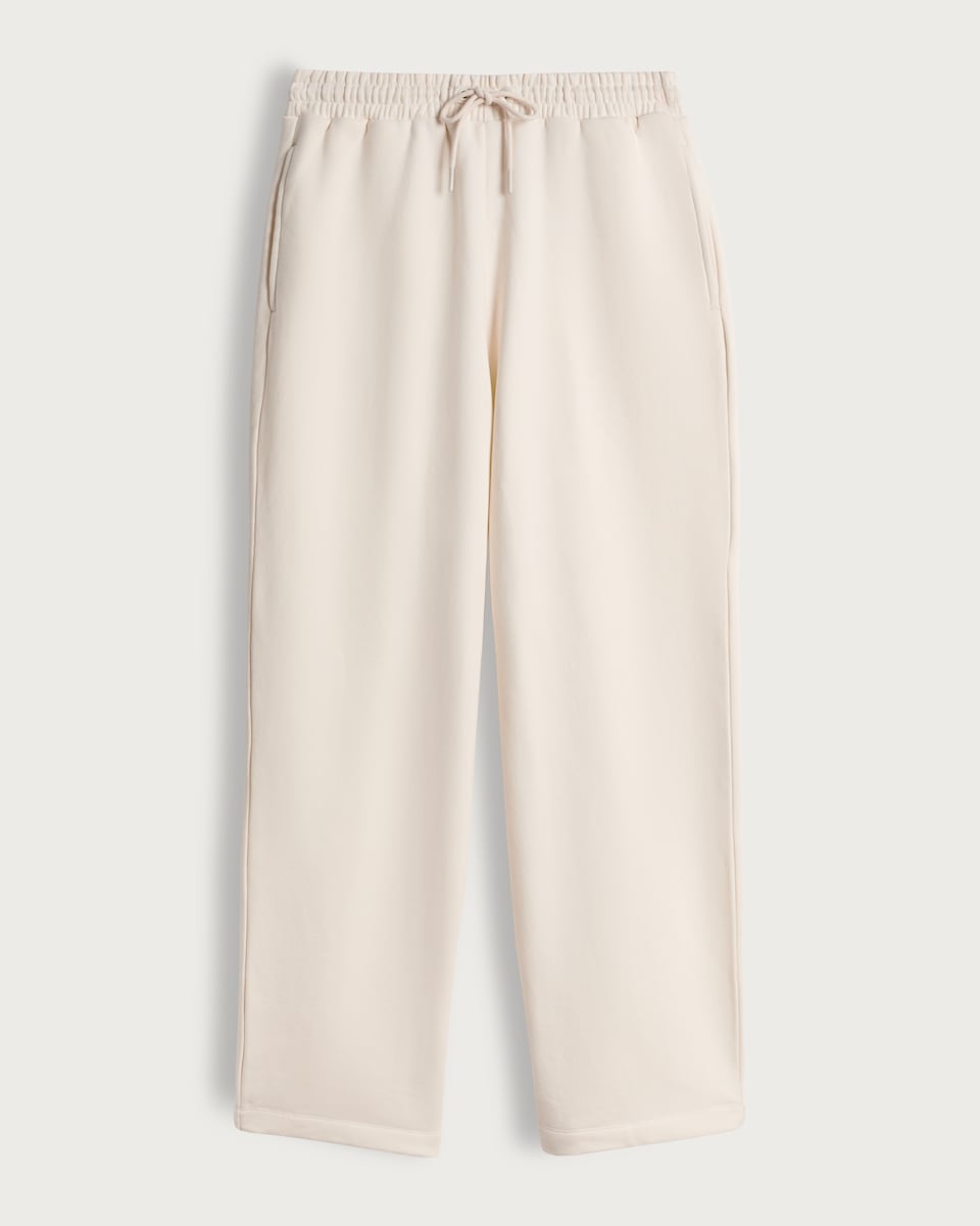 image 1 of F&F Active Wide Leg Drawstring Joggers in Cream