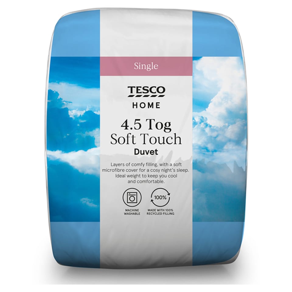 image 1 of Tesco Soft Touch 4.5 Tog Duvet Single