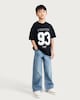 image 2 of F&F Boys Pure Cotton Printed Oversized Fit T-Shirt in Black