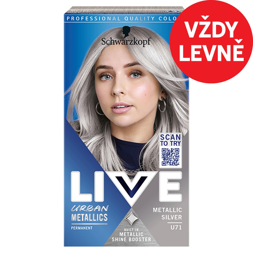 Obrázek 1 pro produkt Schwarzkopf Live Urban Metallics barva na vlasy Metalická stříbrná U71