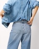 image 3 of F&F High Rise Wide Leg Ripped Jeans in Navy