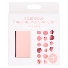 Rose Gold Hanging Circles Decorations 3 X 1 Metre