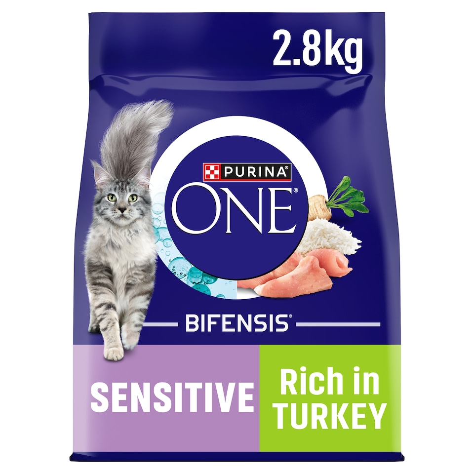 Purina One Sensitive Dry Cat Food Turkey 2.8Kg