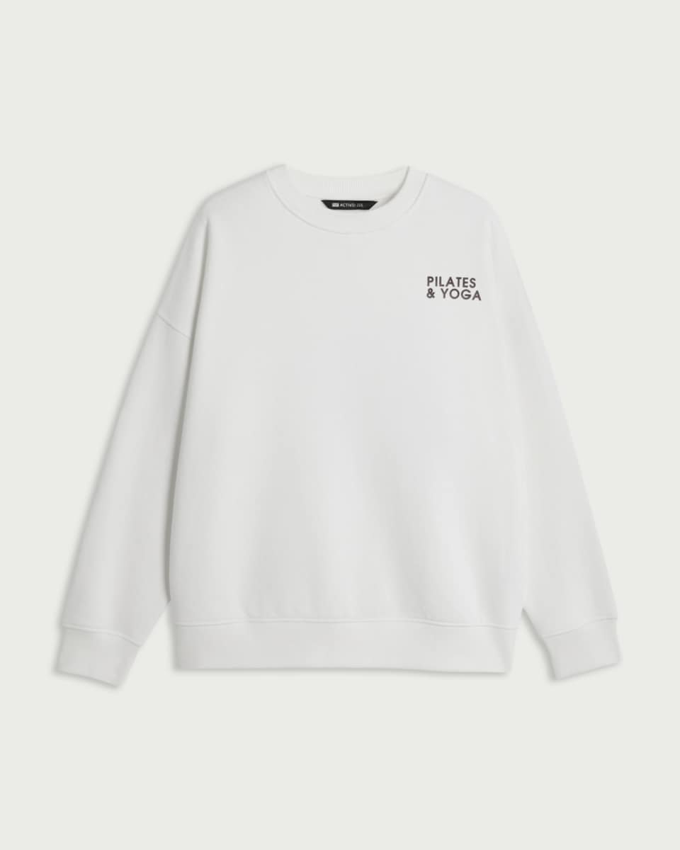 F&F Active AFTERCLASS Pilates & Yoga Sweatshirt in Cream