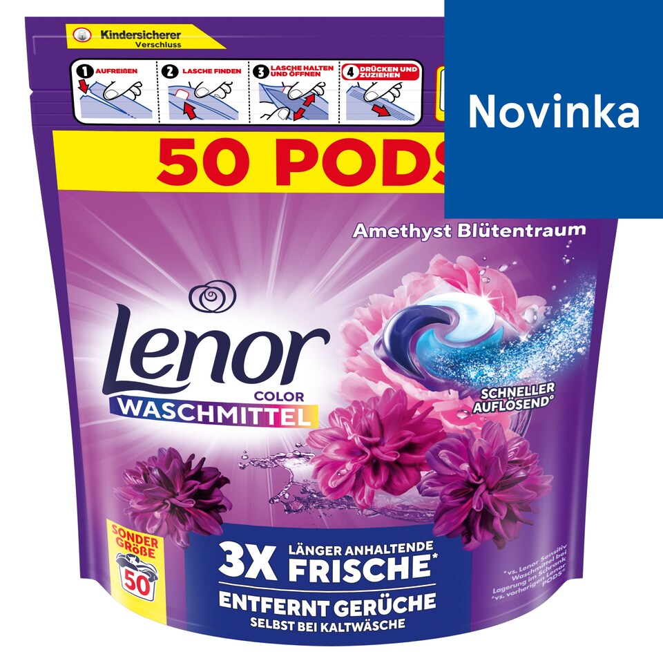 image 1 of LENOR PODS® Washing Capsules 50 Washes, Amethyst Flower Bloom