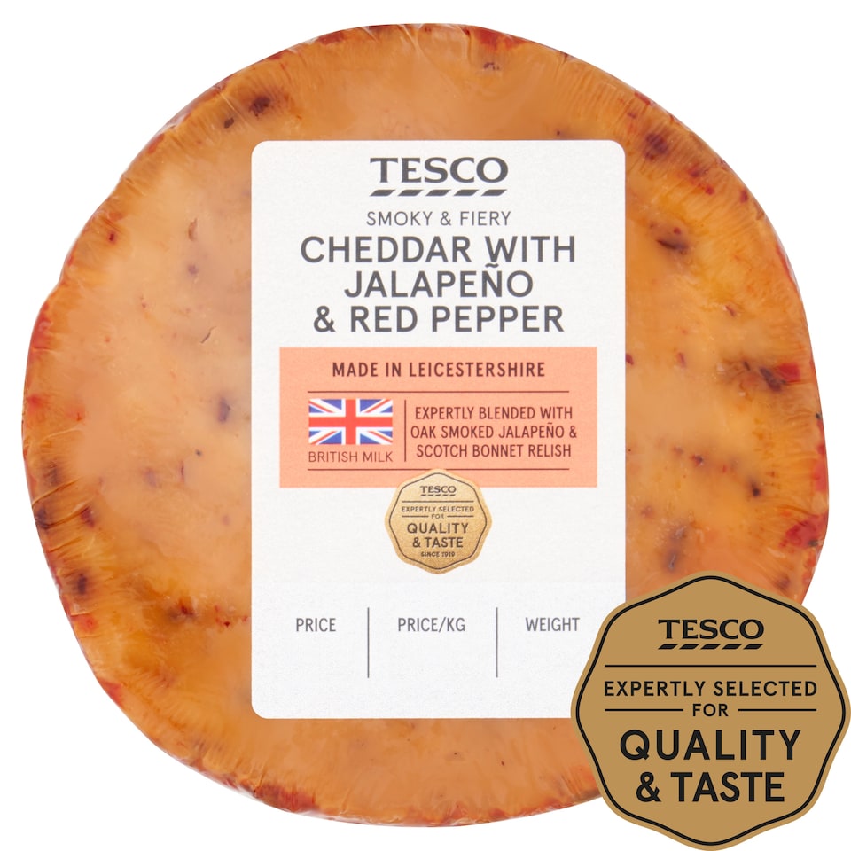 Tesco Oak Smoked Jalapeno & Red Pepper Cheddar 180g