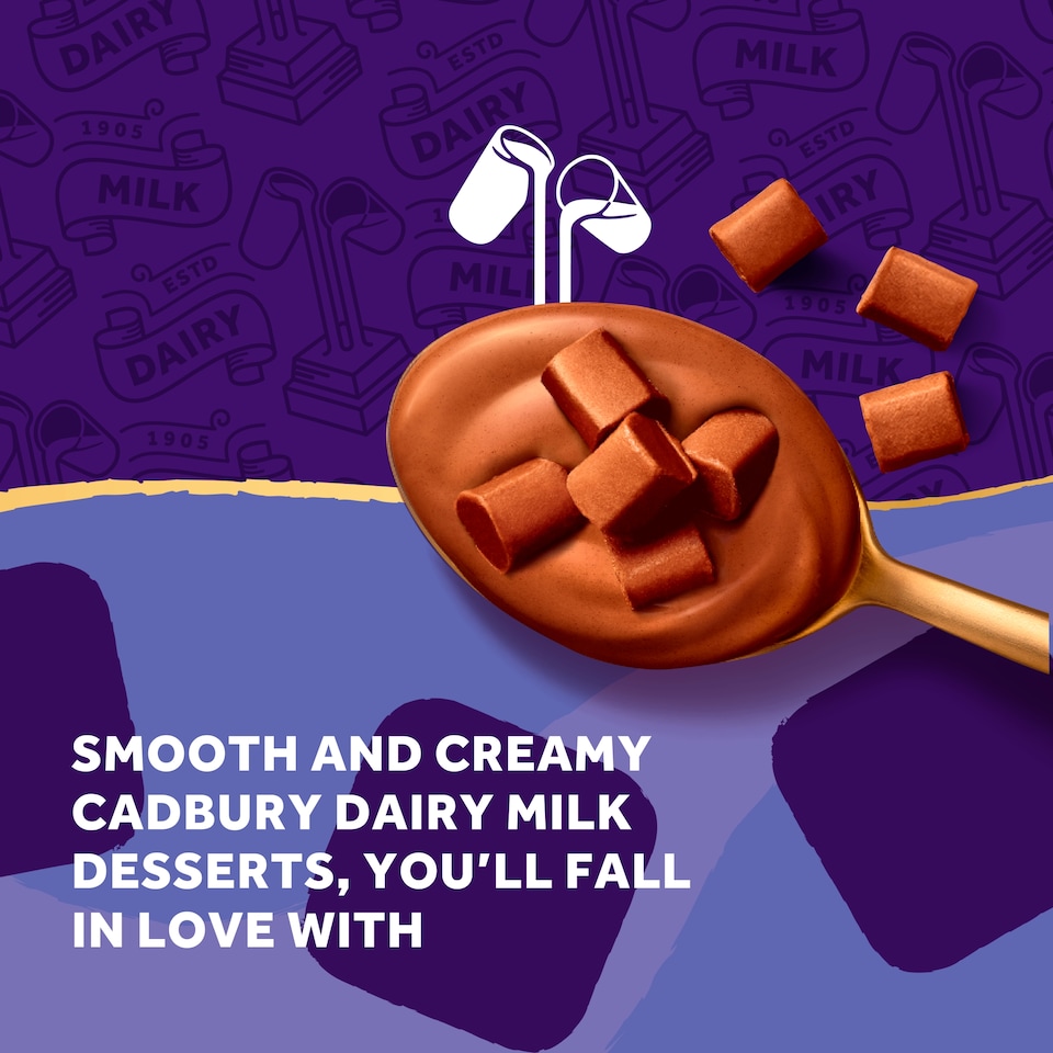 image 1 of Cadbury Dairy Milk Button & Chunk Desserts 4x75g