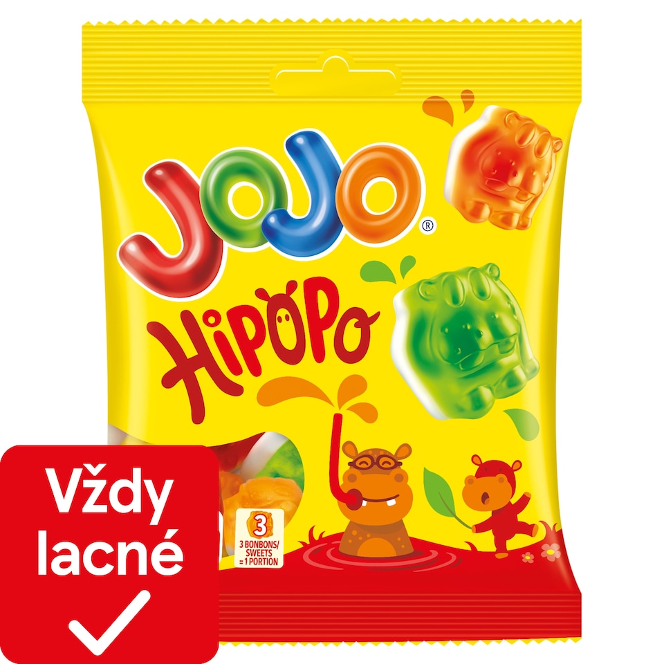 obrázok 1 z JOJO Hrošíky želé cukríky s ovocnými príchuťami s náplňou 80 g