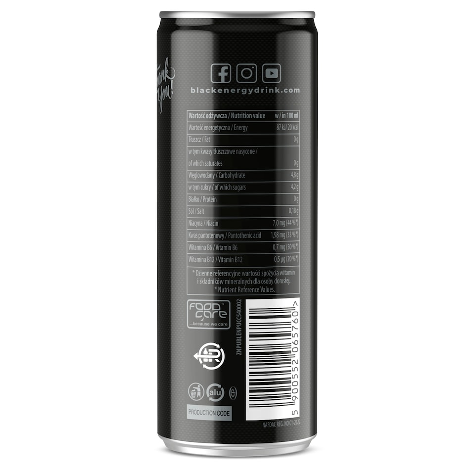 image 1 of Black Energy Drink 250Ml