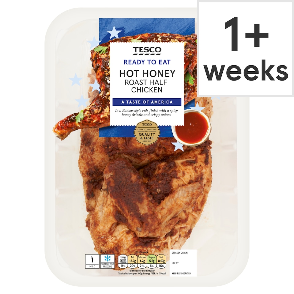Tesco Hot Honey Roast Half Chicken 650g
