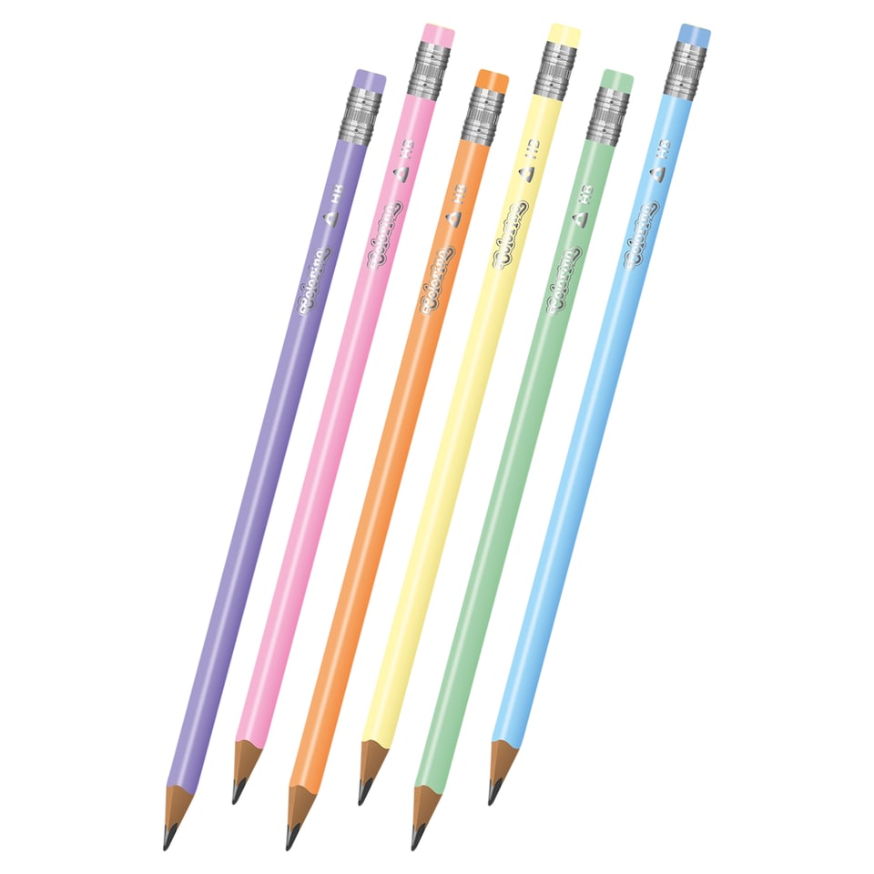 Obrázek 1 pro produkt Colorino Pastelové grafitové tužky s gumou 48 ks