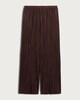 image 4 of F&F Textured Pleated Wide Leg Trousers in Chocolate