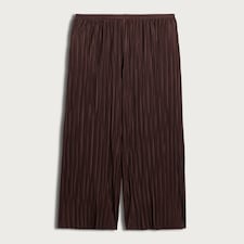 F&F Textured Pleated Wide Leg Trousers in Chocolate