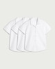 image 4 of F&F School Girls 3-Pack Revere Collared Shirts in White
