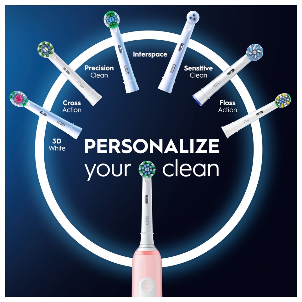 image 1 of Oral-B Pro 3 3D White Pink Electric Toothbrush