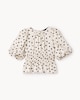 image 3 of F&F Shirred Puff Sleeve Blouse in Cream