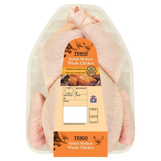 Tesco British Whole Medium Chicken 1.351.55Kg Tesco Groceries